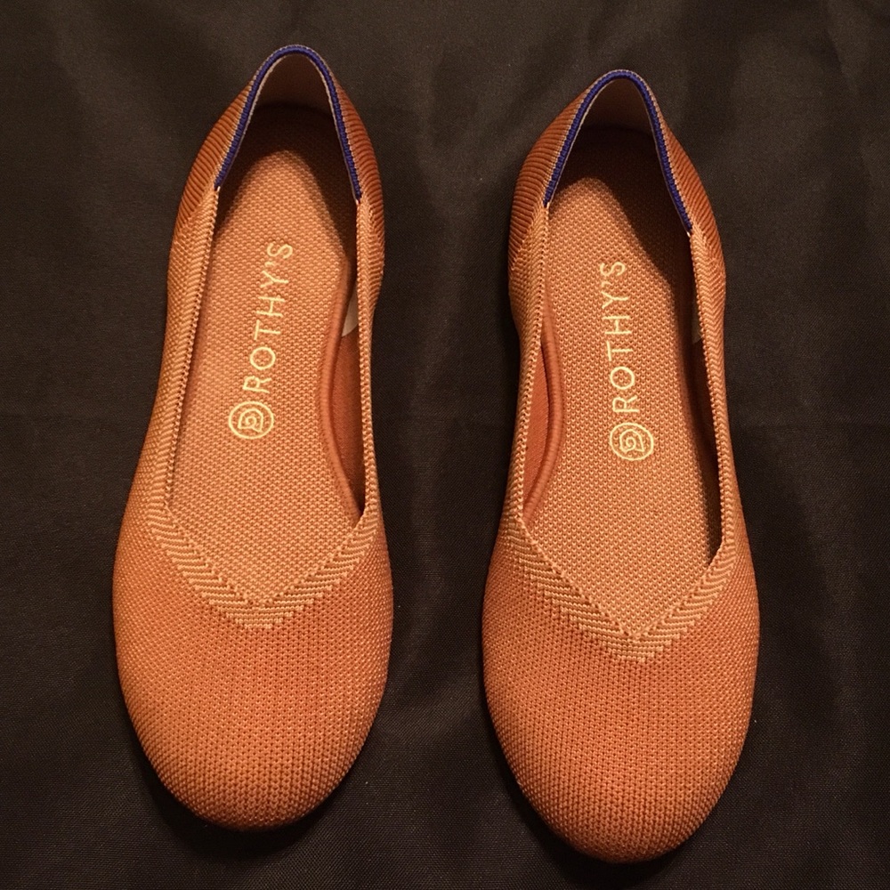 Rothys The Flat Ballet Shoes Fawn Round Toe Size 10